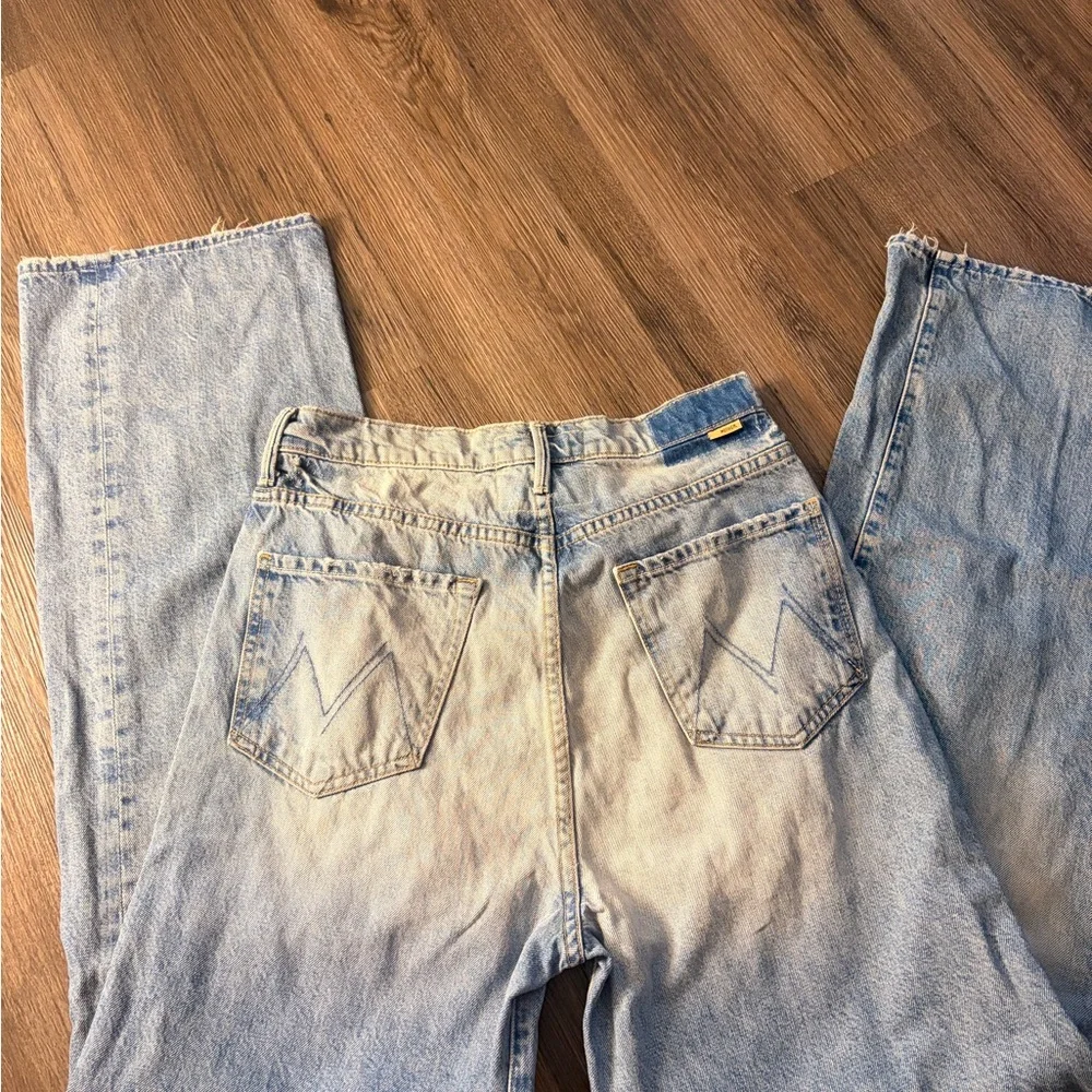 MOTHER Light Blue Straight Leg Jeans - Picture 7 of 11